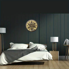 Children's Room LED Wall Clock Creative Lamp Retro Wooden Sign