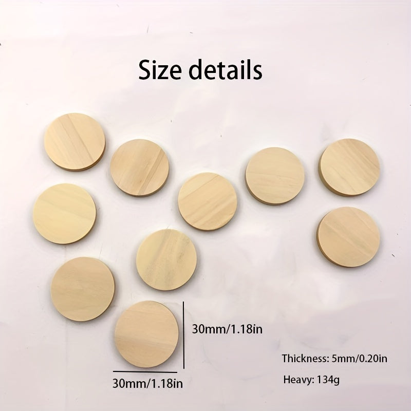 50pcs 5mm Thick Wooden Logs for DIY Projects