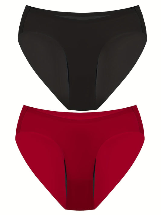 2 Pack Plus Size Seamless Period Underwear Two Piece Set