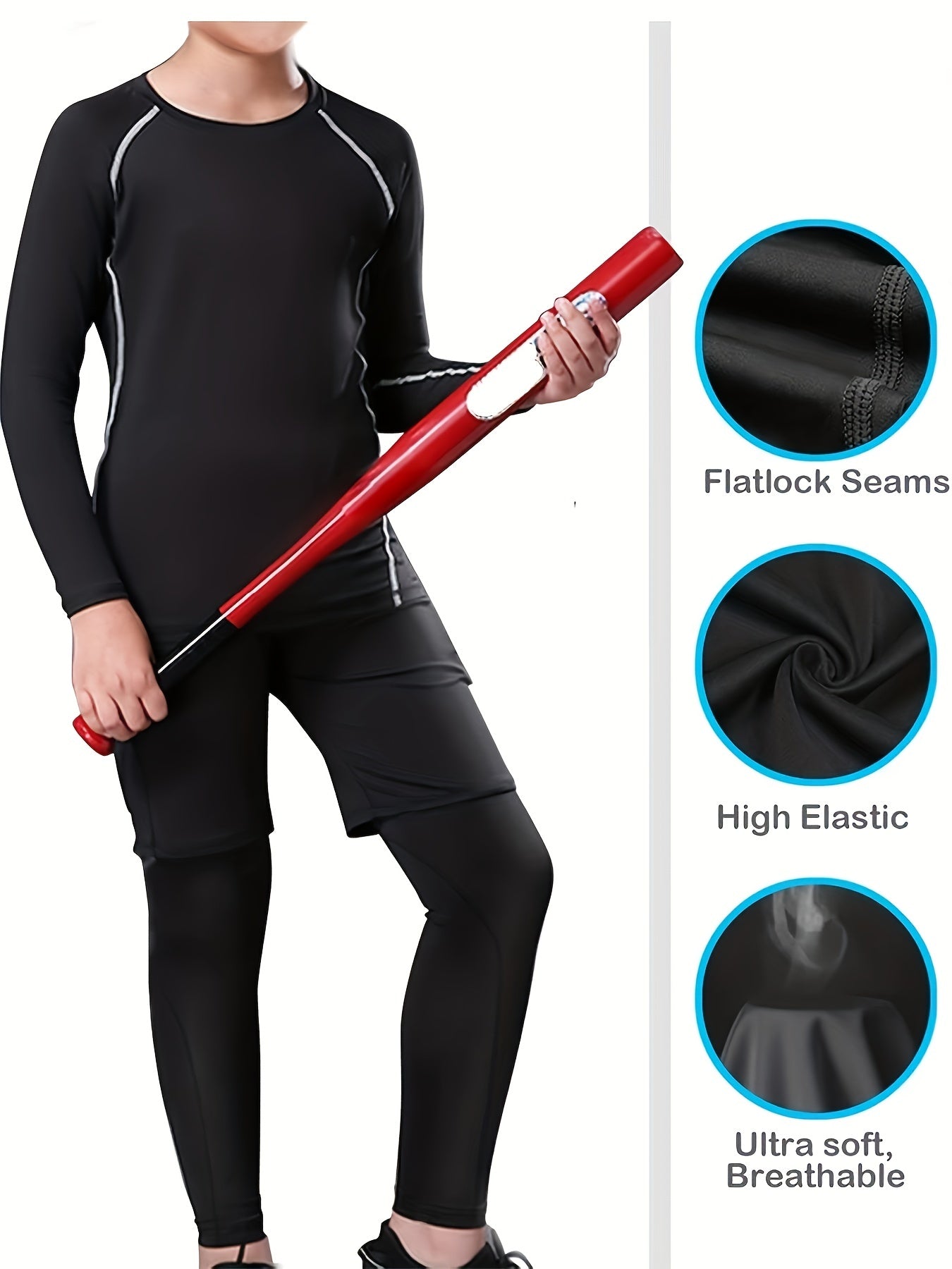 HOPLYNN Youth Compression Leggings Sports Rugby Quick-drying Leggings