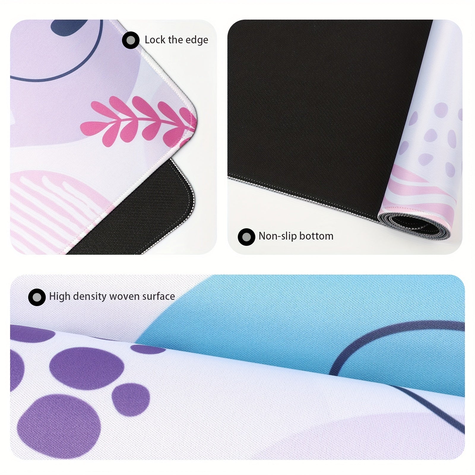 Large Non-Slip Game Mouse Pad for Laptop Desktop Office - Washable Rubber