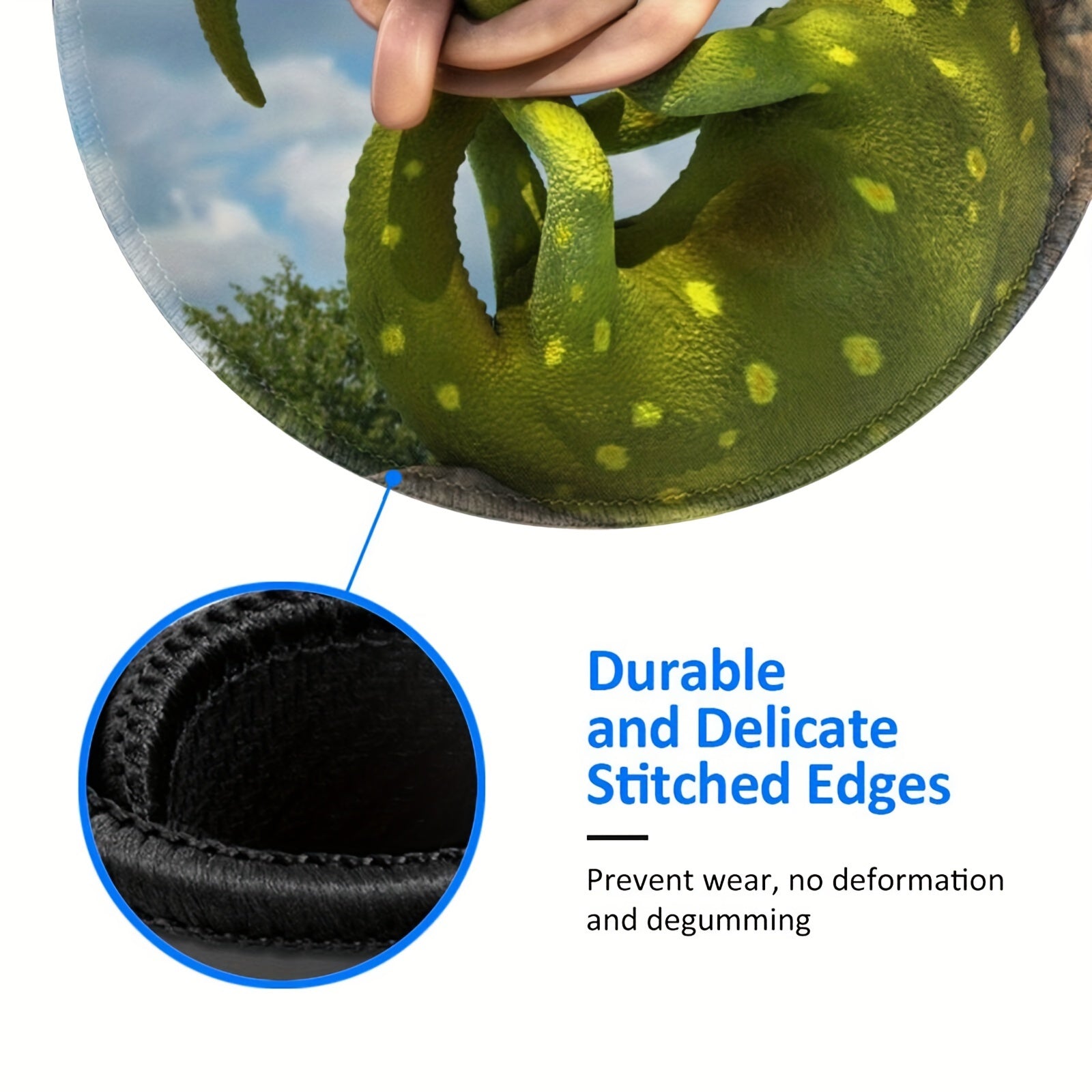 Chameleon Patterned Circular Stitched Edge Mouse Pad - Office Home