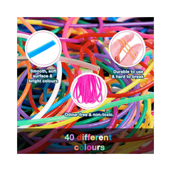 40 Coloured Scoobies Play String for Crafts and Friendship Bracelets