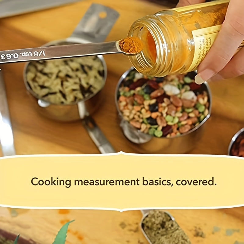 15pcs Stainless Steel Measuring Spoon Coffee Measurer Cups Tablespoon