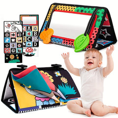Baby Floor Mirror Toy Teether Sensory Development Crawl Toy