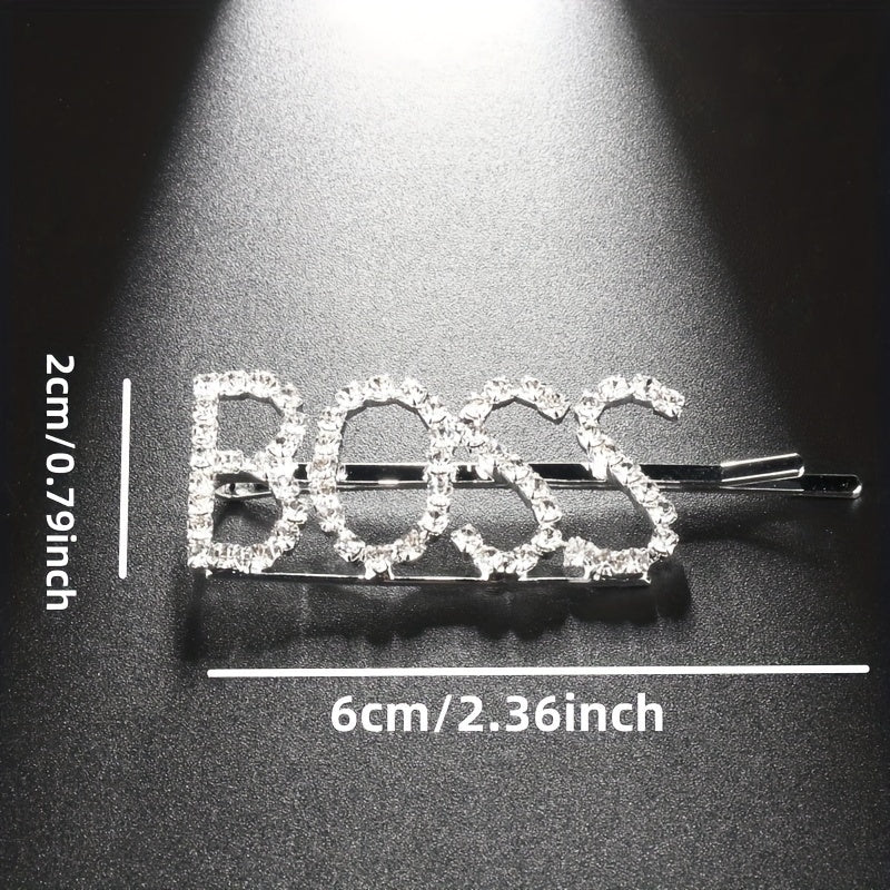 Rhinestone Letters Hair Clip Head Jewelry for Women