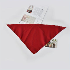 Solid Triangle Scarf Satin Thin Pleated Neckerchief Bandana Silk Head Wrap
