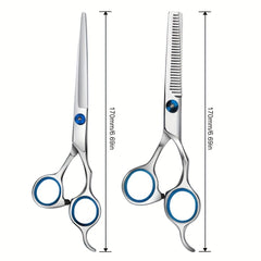 Pro Hair Cutting Thinning Scissors Set with Cape, Comb, Salon Accessories