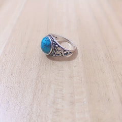 Vintage Turquoise Engagement Ring Wedding Bridal Jewelry