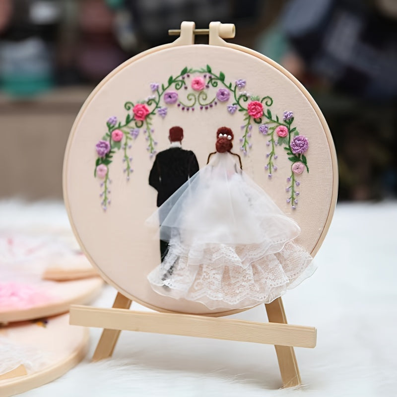 3D Embroidery Kit With Wedding Ceremony Pattern DIY Cross Stitch Set