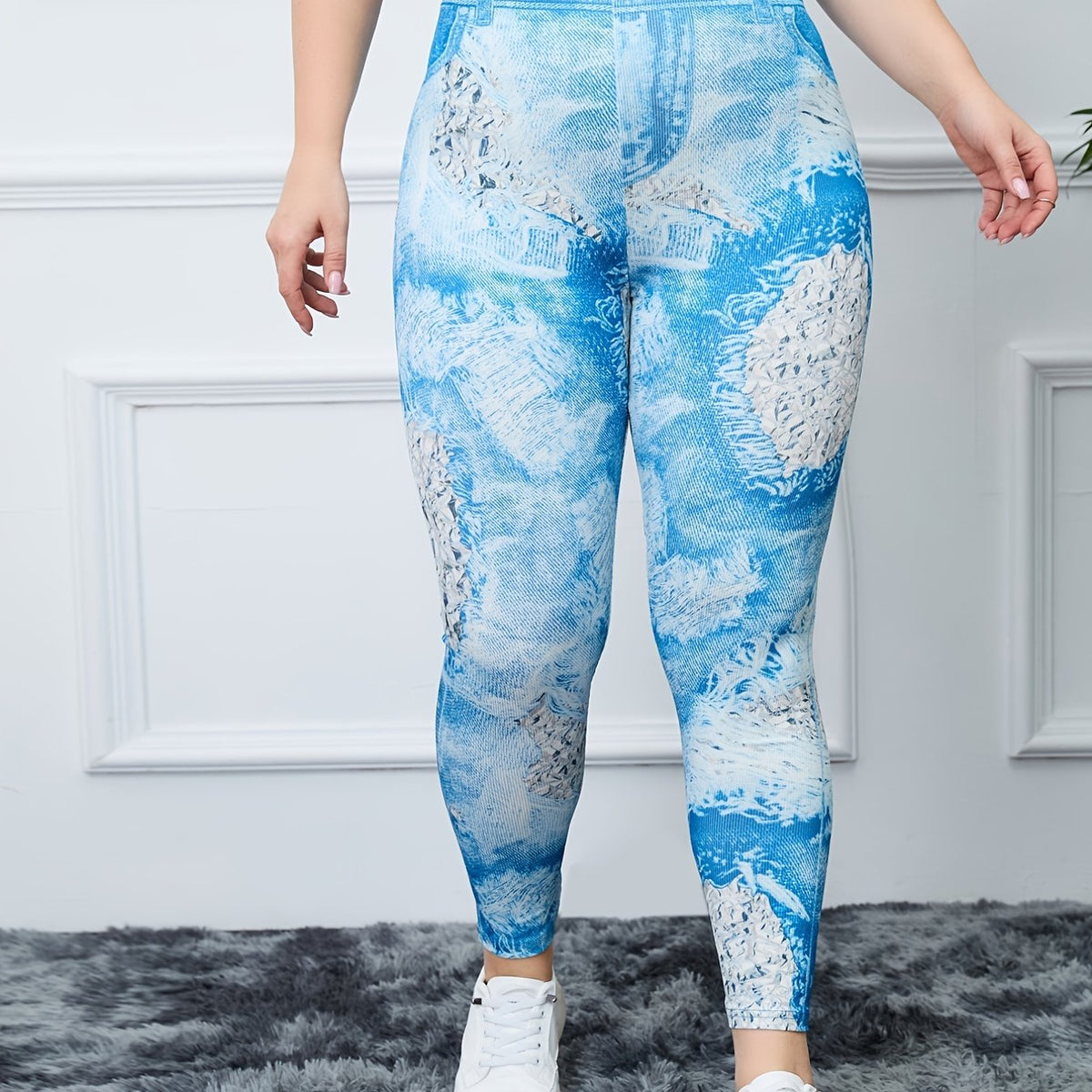  High Rise Workout Leggings Women's Plus Casual Skinny Leggings