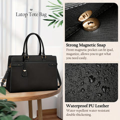 PU Leather Business Tote Bag Laptop Storage Briefcase Large Capacity