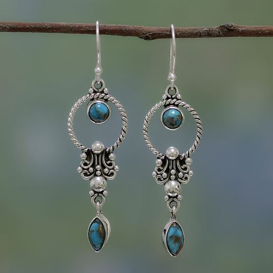 Vintage Turquoise Earrings Women Girls Party Jewelry