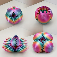 3 Pack 3D Printed Gradient Gear Balls for Desk Decor