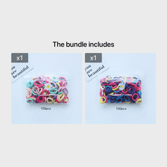 100pcs Cartoon Colorful Hair Ties, Holiday Gift for Girls
