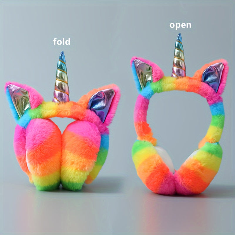 Colorful Unicorn Ear Muffs Winter Warm Ear Protection