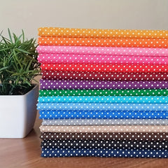 20pcs Multicolor Polka Dot Cotton Fabric Patchwork Cloth for DIY Crafting