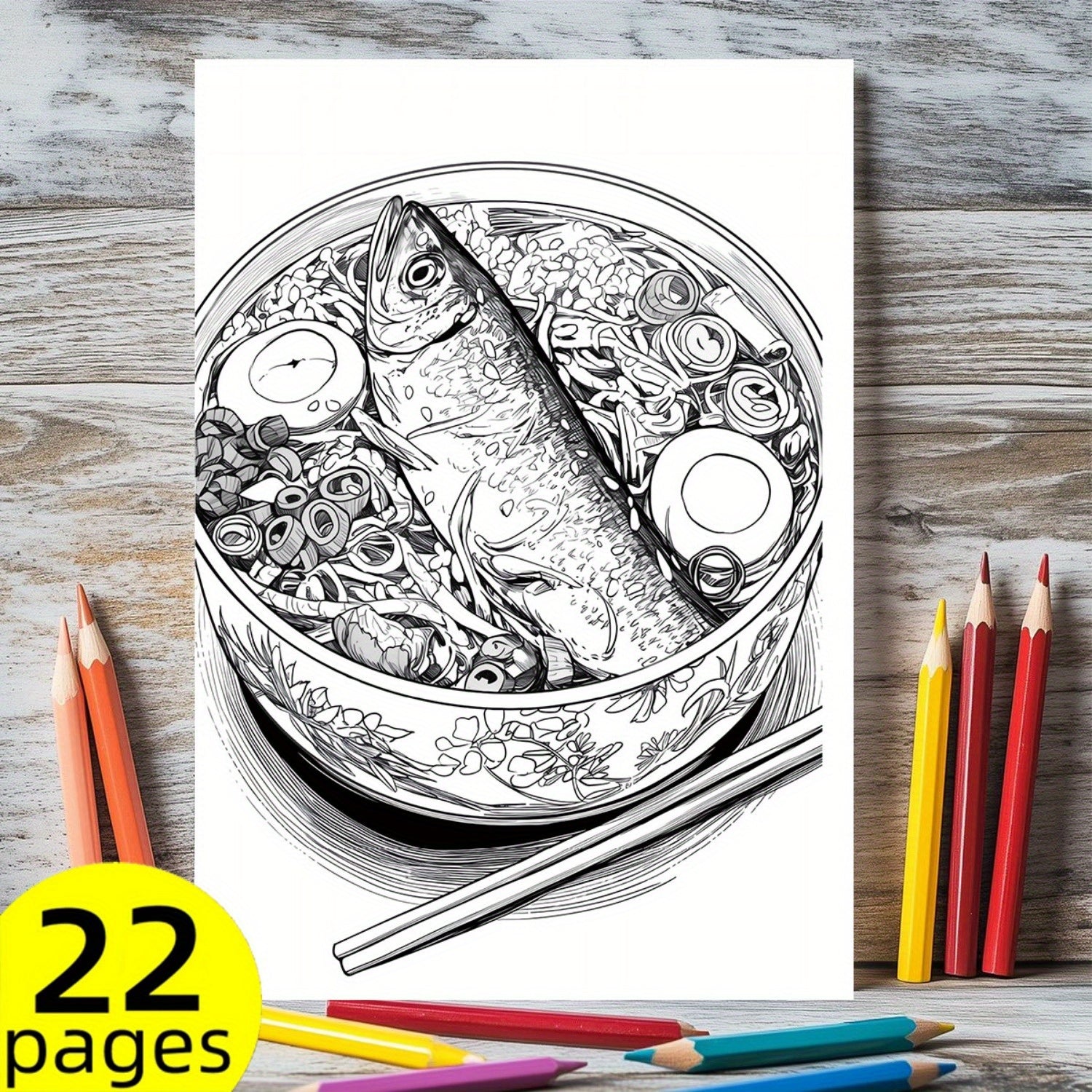 Anime Food Coloring Book: 22 Positive Vibes