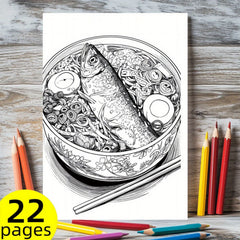 Anime Food Coloring Book: 22 Positive Vibes