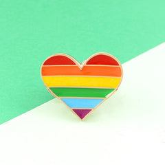 Rainbow Heart Pin Mini Metal Accessory for Clothes