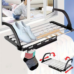 Folding Towel Drying Rack Stainless Steel Clothes Hanger Space Saver