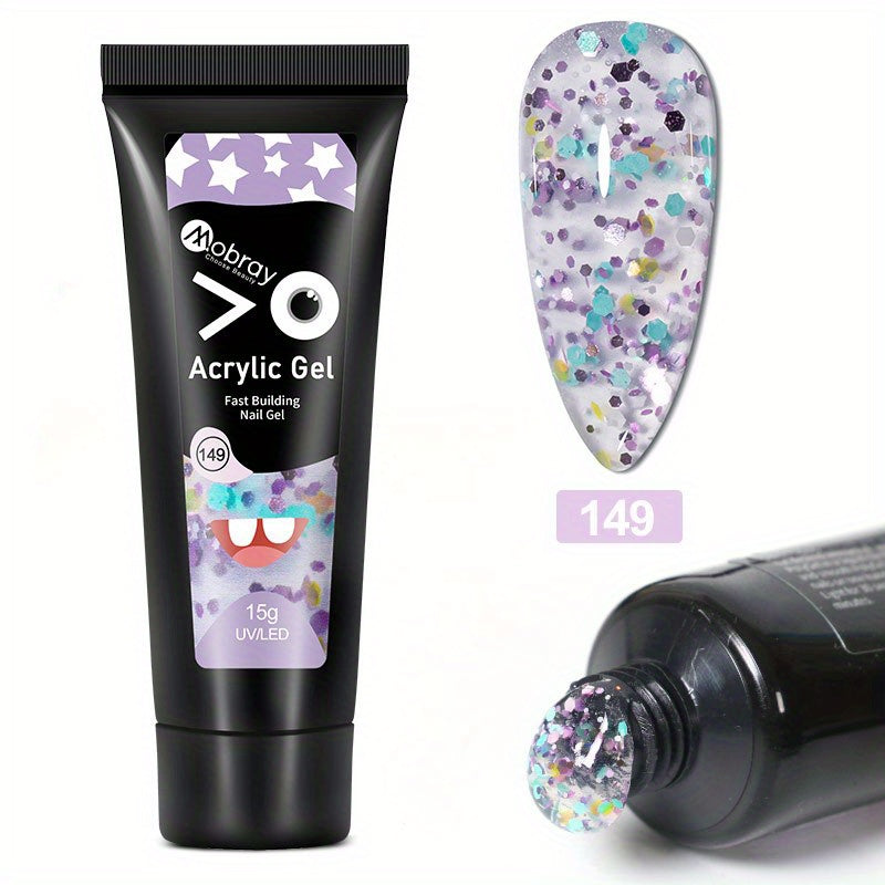 Quick Nail Extension Gel 15g Crystal Sequin - Home Salon Nail Art DIY
