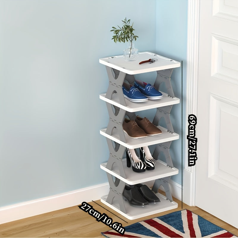 Narrow Stackable Shoe Rack for Bedroom Hallway Bathroom