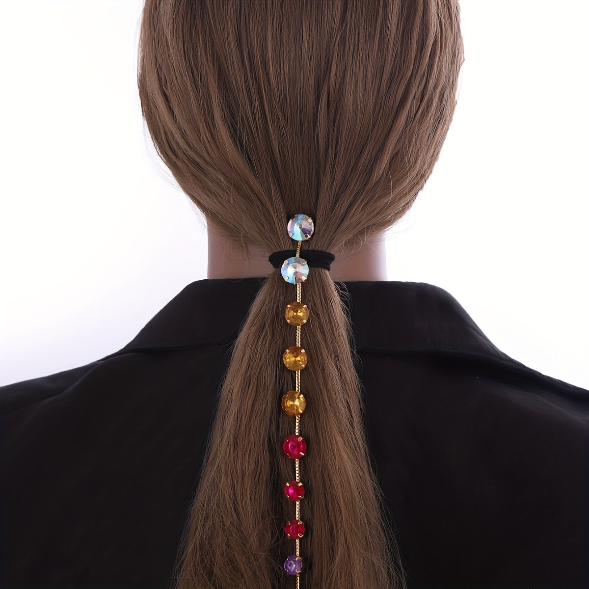 Boho Tassel Rhinestone Headdress Hair Chain Headband
