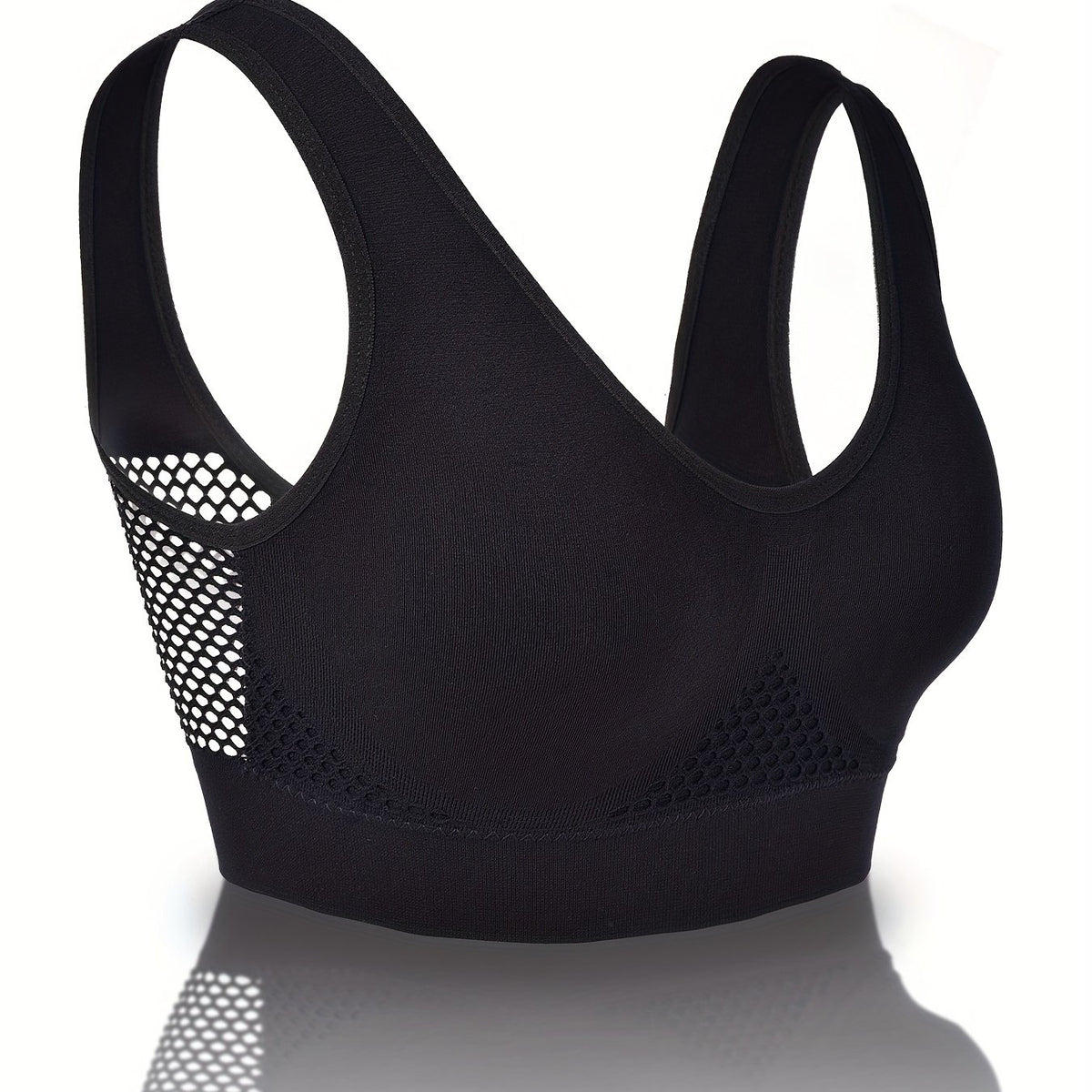 Fishnet Stitching Sports Bra Breathable Workout Tank Bra