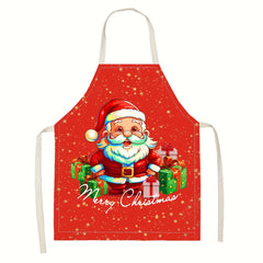 Polyester Apron Merry Chrismas Santa Claus Gift Apron