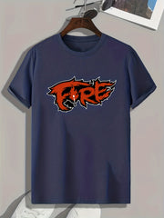 Fire Print Graphic T-shirt for Men