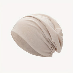 2pcs Solid Thin Headgear Hat European American Autumn Winter Warm Cap