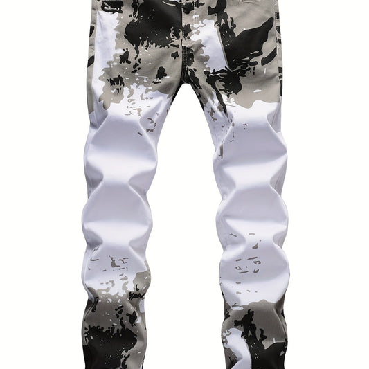 Men's Camo Jeans - Stretch Slim Fit Trousers for Outdoor Hiking