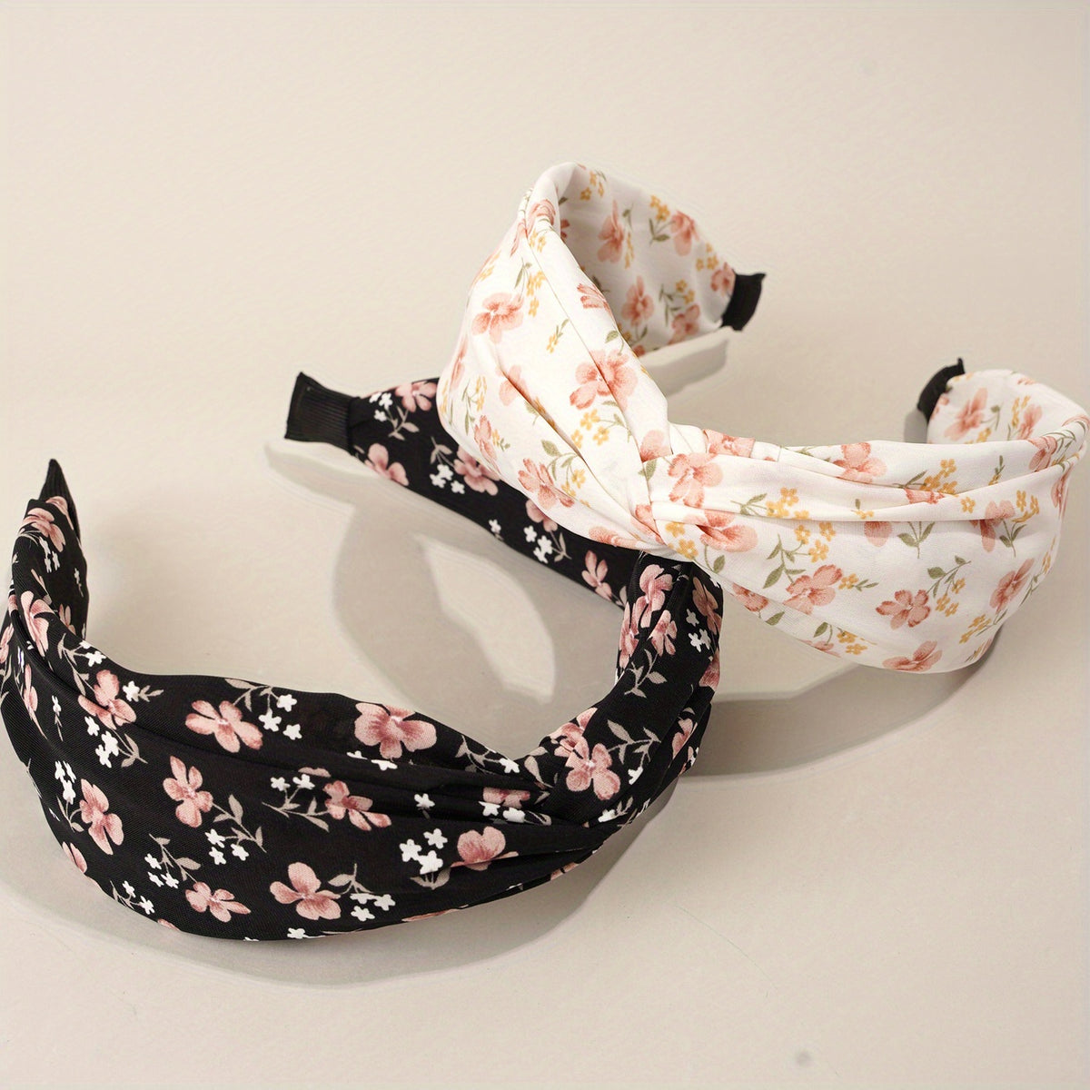 2pcs Knotted Hair Hoop Cross Floral Hairpin Head Hoop Headwear