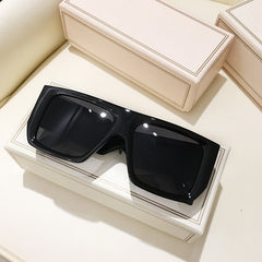 Oversized Flat Rectangular Sunglasses
