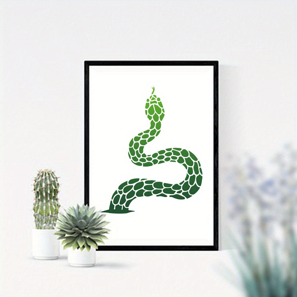 1 Set PET Snake Stencils 300x300mm with Art Paint Brushes
