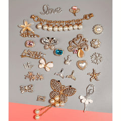 19Pcs Crystal Shoe Charms For Women Party Clogs Sandals