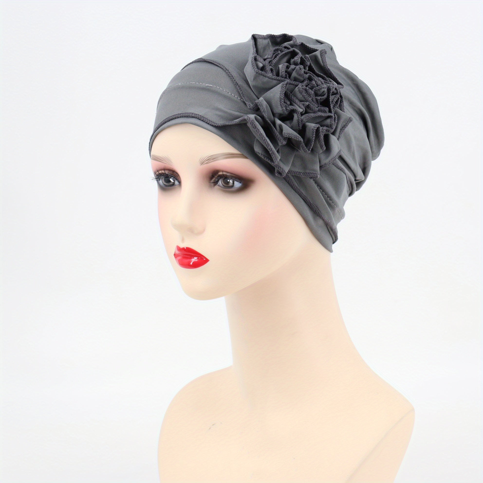 Elastic Turban Cap Solid Head Wrap Bandana Headwear Women Beanie Hats