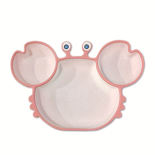 Silicone Divided Bowl Cartoon Crab Anti-fall Food Supplement for Baby