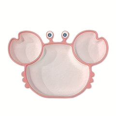 Silicone Divided Bowl Cartoon Crab Anti-fall Food Supplement for Baby
