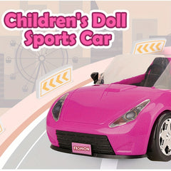 Convertible Car Vehicle For Dolls With Seatbelts Rolling Wheels