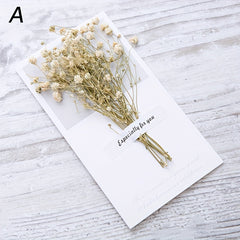 Dried Flower Blessing Card for Women, After Sales Cartoon Design