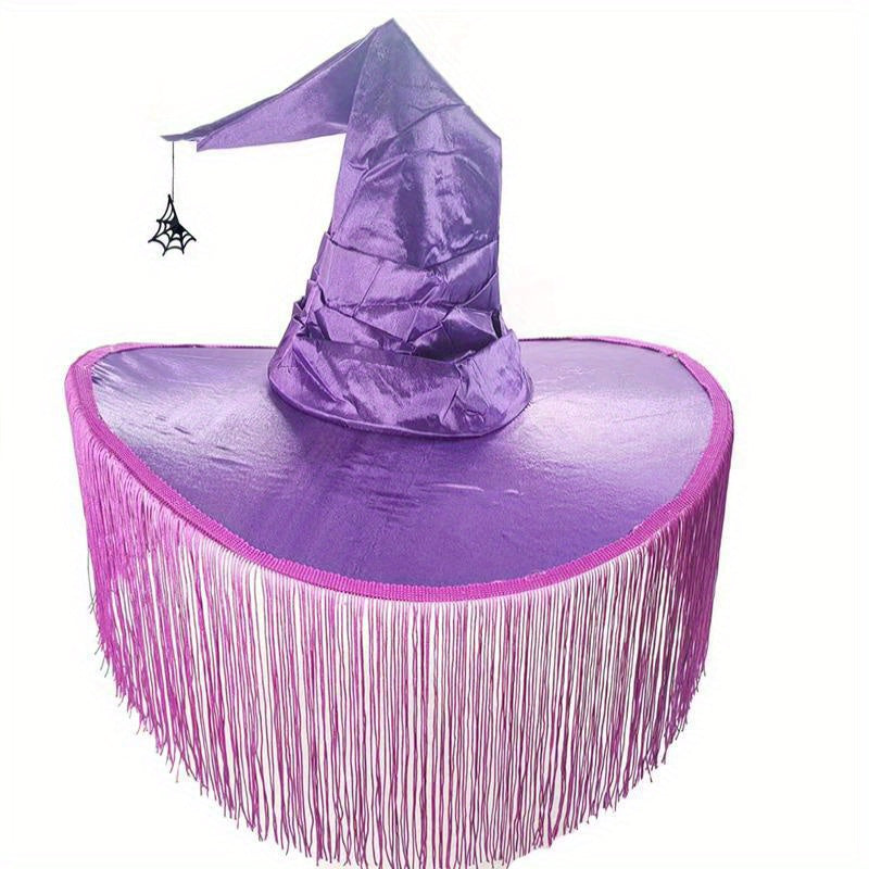 Gothic Tassel Witch Hat Halloween Costume Accessory