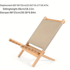 Solid Wood Folding Beach Chair for Camping & Fishing