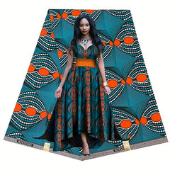 6yard 548 Poly African Print Fabric Geometric Pattern Double sided Printed Cloth
