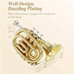Pro Pocket Trumpet B flat Brass Kaluolin K200 Horn 7C Silver Plated