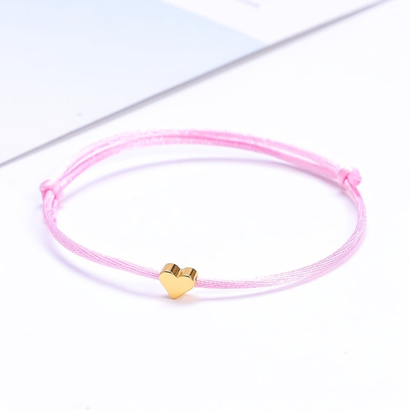 Adjustable Heart Charm Bracelet for Women Girls