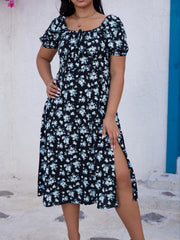  Ditsy Floral Print Maxi Dress