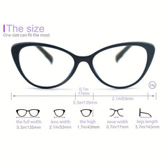 Women Cat Eye Reading Glasses Light Blocking Anti Glare Eyeglasses
