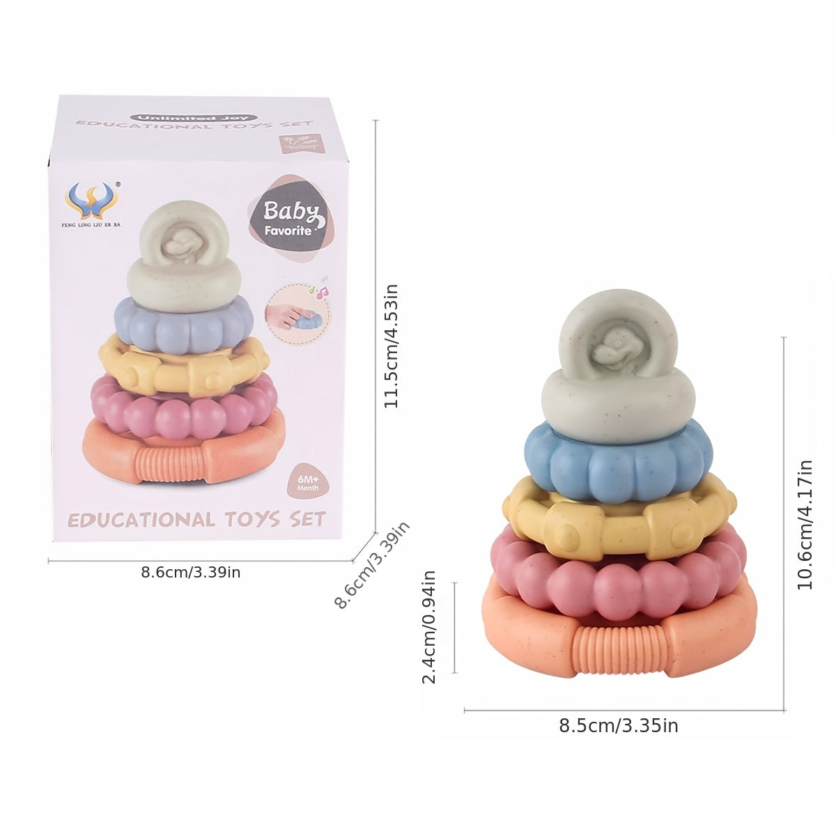 Soft Stack Blocks Ring Stacking Toys for Babies Non Toxic Plastic